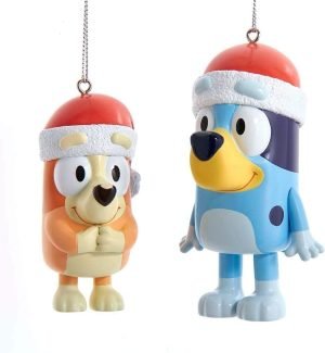 Goodsright Decor Kurt Adler Bluey and Bingo Ornaments, 2 Assorted