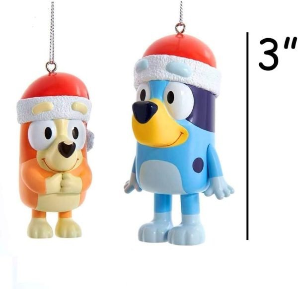 Goodsright Decor Kurt Adler Bluey and Bingo Ornaments, 2 Assorted