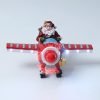 Goodsright Decor House Ornaments Christmas LED Santa Ornament Santa Claus Flying Plane Santa Sculpture for Holiday Xmas Party Supplies Miniature Gifts