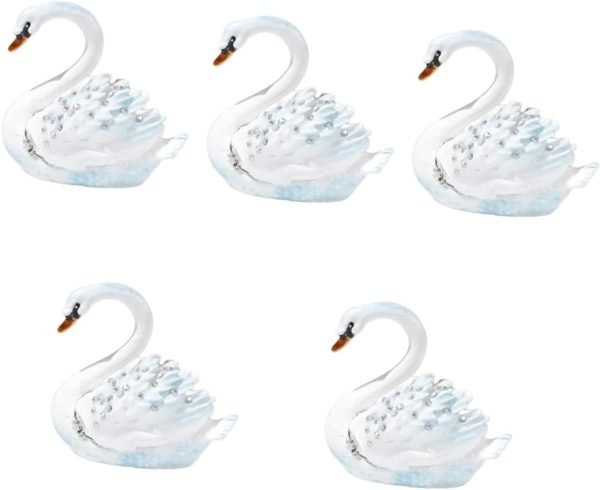 Goodsright Decor 5pcs Jewelry Box Jewelry Organizer for Jewelry Case Jewelry Organizer Small Swan Shaped Trinket Boxes Desktop Swan Decor Swan Shaped Jewelry Holder Swan Shaped Ring Holder