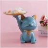 Goodsright Decor Candy Dishes Decorative, Entryway Table Key Storage Tray, Cute Cat Resin Figurine, Gift for Friends, Colleagues, Family,White