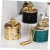 Goodsright Decor 4pcs Jewelry Box Pressed Flower Necklace Embossment Jar Vanity Decor Retro Decor Practical Jar Candle Stands Decorative Tea Canister Coffee Jar Ceramics Storage Tank Multifunction