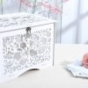 Goodsright Decor Wedding Money Box Holder with Sign, Large Rustic Wood Wooden Envelop Gift Card Boxes with Lock Slot for Reception Anniversary Party Parties White