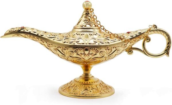 Goodsright Decor Classic Vintage Aladdin Magic Genie Costume Lamp Home Table Decoration & Gift, Golden Blue