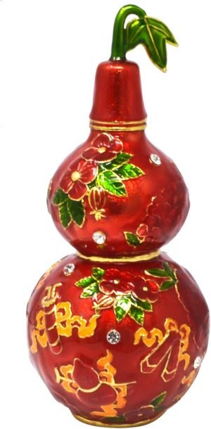 Goodsright Decor Feng Shui Red Abundance Wu Lou Statue Harmony &Balance Peace Home Office Alloy Decoration Gourd New Year Birthday Gift