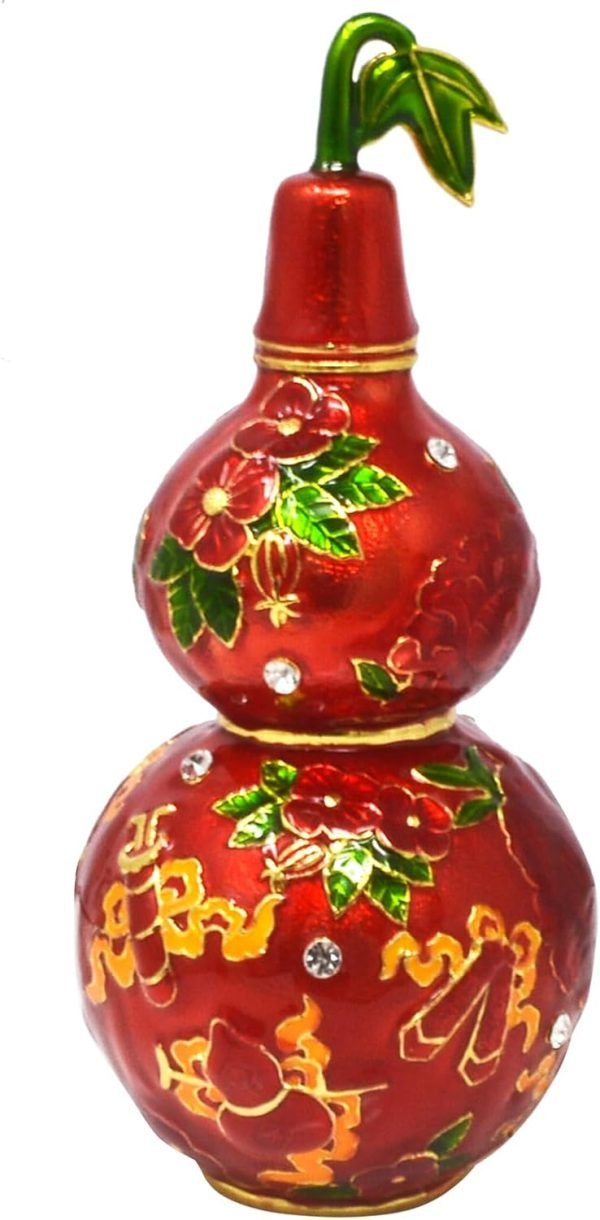 Goodsright Decor Feng Shui Red Abundance Wu Lou Statue Harmony &Balance Peace Home Office Alloy Decoration Gourd New Year Birthday Gift