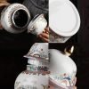 Goodsright Decor 2 Pack Chinese Enamel Porcelain Ginger Jar Vase With Lid and Gift Box,Decorative Ceramic Temple Jar Vase Tea Storage Jar With Lid Decor for Living Room Bedroom Shelf B (B)