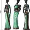 Goodsright Decor 3 Pack African Women Sculpture,7.5" Women Figurines Exotic Tribal Lady Figurine Black Women Statue Home Office Decor Vintage Collectible Art Crafts Desktop Ornaments Decorations Gift (Green)