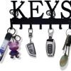 Goodsright Decor Key Holder for Wall | Metal Key Holder Hooks Organizer Rack | Metal Key Organizer Wall Decorative with 7 Hooks for Entryway, Front Door, Hallway, Kitchen, Office (Mountain)