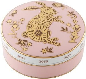 Goodsright Decor Vista Alegre Golden Large Round Box | Rabbit