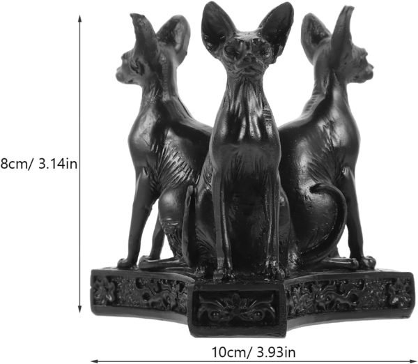 Goodsright Decor 4 Pcs Crystal Ball Base Resin Egyptian Goddess Cat Creative Gift Collectible Figurine Ball Base Ornament Resin Crafts Black Cats Statue Collectible Bastet Sculpture Bastet Statue
