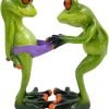 Goodsright Decor Frog Figurines Decor Funny Cute Craft Resin Frog Sculpture Statue for Home Office Desk Tabletop Bathroom Decoration, Ornament Gift (Fishing Frog)