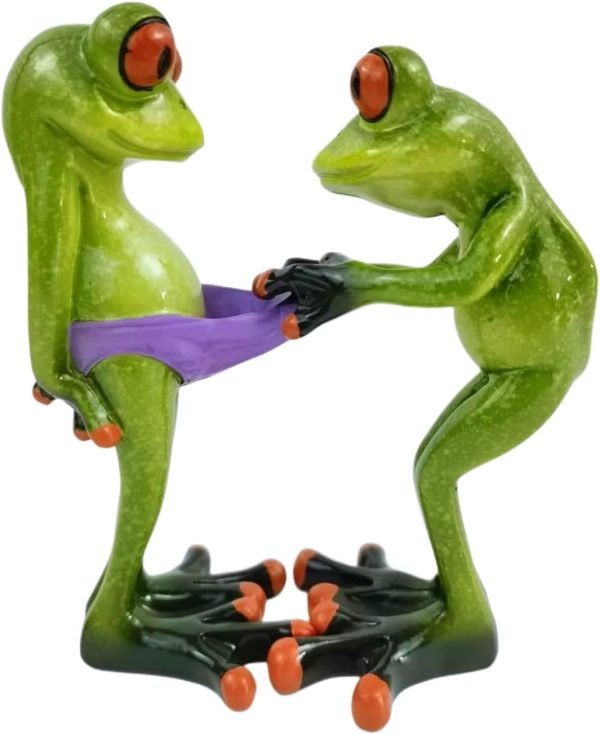 Goodsright Decor Frog Figurines Decor Funny Cute Craft Resin Frog Sculpture Statue for Home Office Desk Tabletop Bathroom Decoration, Ornament Gift (Fishing Frog)