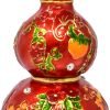 Goodsright Decor Feng Shui Red Abundance Wu Lou Statue Harmony &Balance Peace Home Office Alloy Decoration Gourd New Year Birthday Gift
