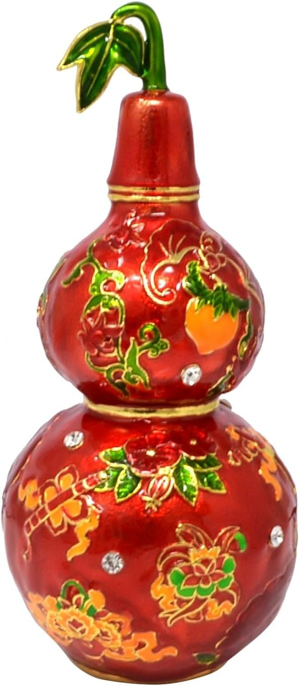 Goodsright Decor Feng Shui Red Abundance Wu Lou Statue Harmony &Balance Peace Home Office Alloy Decoration Gourd New Year Birthday Gift