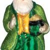 Goodsright Decor Old World Christmas Irish Santa Glass Blown Ornament for Christmas Tree
