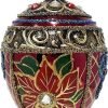 Goodsright Decor Faberg?? Egg 5-Inch Blown Glass Christmas Tree Ornament Holiday Poinsettia (Onyx Black)