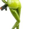 Goodsright Decor Frog Figurines Decor Funny Cute Craft Resin Frog Sculpture Statue for Home Office Desk Tabletop Bathroom Decoration, Ornament Gift (Fishing Frog)
