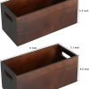Goodsright Decor Wood Open Storage Boxes Mail Organizer Bins Letter Holder Box Rustic Wooden Boxes for Storage Nesting Storage Box Set 2