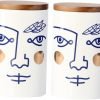 Goodsright Decor 2 pcs grain storage box airtight ceramic canister Home Storage Decor accessories decorate Noose the face ceramic coffee can containers for storage tea storage tank Storage Box