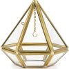 Goodsright Decor Jewelry Ring Display Holder - Glass Ring Holder Geometric Glass Ring Jewelry Box Wedding Ring Bearer Gift Box Hanging Prism Ring Stand Proposal Ring Display Case (Triangular pyramid)