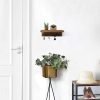 Goodsright Decor Rustic Key Holder for Wall, Farmhouse Wall Shelf with 4 Hooks, Wall Mounted Key Racks, Wooden Mail Organizer with Hooks for Entryway (Brown)