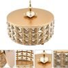 Goodsright Decor 1pc Glass Storage Box Golden Makeup Crystal Glass Bowl Ornament Storage Tray Trinket Jar Glass Apothecary Jar Round Toy Storage Kitchen Use Jar Buffet Metal Glass Jar Candy Banquet