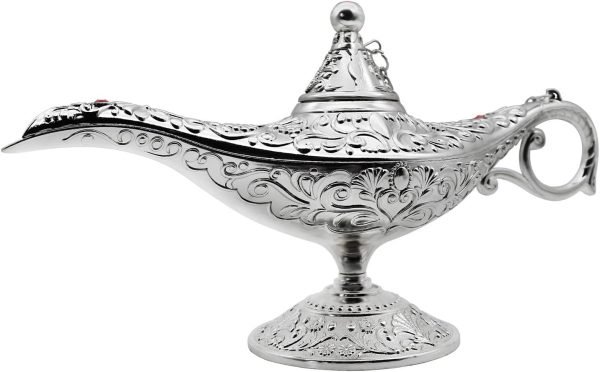 Goodsright Decor Classic Vintage Aladdin Magic Genie Costume Lamp Home Table Decoration & Gift, Golden Blue