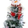 Goodsright Decor Christmas Tree Topper Snowman Top Hugger for Xmas Tree Holiday Decorations Winter Wonderland Decoration New Year Decorations Ornament with Hat Shawl and Poseable Arms