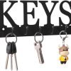 Goodsright Decor Key Holder Wall Mounted Key Hooks for Wall Decorative with 7 Hooks Black Metal Key Organizer Rack Hanger for Entryway, Front Door, Hallway, Office 10X3.7 inches