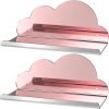 Goodsright Decor Cloud-Shaped Clear Acrylic Floating Shelves XL 2-Pack for Toys, Ornaments, Essential Oils & More, 12.7" L x 4.7" W x 5.5" H Spacious Room Decoration Display for Kids Room, Bathroom & Bedroom