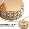 Goodsright Decor 1pc Glass Storage Box Golden Makeup Crystal Glass Bowl Ornament Storage Tray Trinket Jar Glass Apothecary Jar Round Toy Storage Kitchen Use Jar Buffet Metal Glass Jar Candy Banquet
