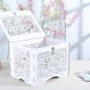 Goodsright Decor Wedding Money Box Holder with Sign, Large Rustic Wood Wooden Envelop Gift Card Boxes with Lock Slot for Reception Anniversary Party Parties White