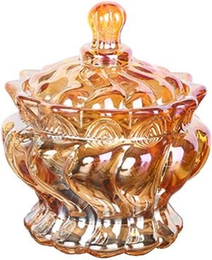 Goodsright Decor Color crystal glass Storage Jar with Lids, Candy Jar Food Jar Wedding Candy Containers Crystal Jewelry Box Household Storage