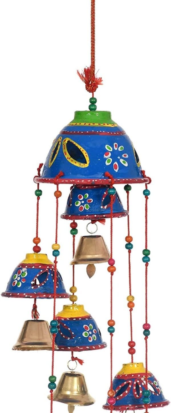 Goodsright Decor Bells Decorative Hanging Wind Chimes for Indoor and Outdoor Hanging for Home/Office/Hall Decoration Wedding/Event/Party/Haldi/Anniversary/Theme/Birthday Party/Celebration (Pack of 2) Blue