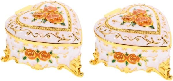 Goodsright Decor 4pcs Rose Jewelry Box Ring Holder Jewelry Case Desktop Decor Jewelry Organizer for Jewelry Organizer Small Jewelry Holder Shape Decor Trinket Boxes