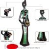 Goodsright Decor 3 Pack African Women Sculpture,7.5" Women Figurines Exotic Tribal Lady Figurine Black Women Statue Home Office Decor Vintage Collectible Art Crafts Desktop Ornaments Decorations Gift (Green)