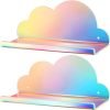 Goodsright Decor Cloud-Shaped Clear Acrylic Floating Shelves XL 2-Pack for Toys, Ornaments, Essential Oils & More, 12.7" L x 4.7" W x 5.5" H Spacious Room Decoration Display for Kids Room, Bathroom & Bedroom