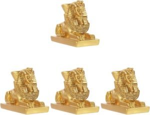 Goodsright Decor 4pcs Egyptian Pharaoh Ornaments Sphinx Head Statue Sphinx Egypt Statue Sphinx Aquarium Decorations Resin Crafts Home Statue Tutankhamun Office Environmental Resin Desktop
