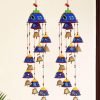 Goodsright Decor Bells Decorative Hanging Wind Chimes for Indoor and Outdoor Hanging for Home/Office/Hall Decoration Wedding/Event/Party/Haldi/Anniversary/Theme/Birthday Party/Celebration (Pack of 2) Blue