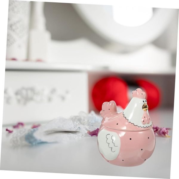 Goodsright Decor Box Hen Storage Jar Ceramic Trinket Holder Decorative Candy Jar Decorative Jar Ceramic Jar Kids Jewelry Container Trinket Container Decorate Rooster Cookie Jar Ceramics