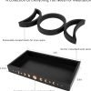 Goodsright Decor Crystal Display Moon Tray Tarot Card Holder Stand, Wiccan Decor & Witchy Accessories & Pagan Altar Supplies, Black Wooden Storage Organizer Box for Rocks Healing Stones Jewelry Home Decorative