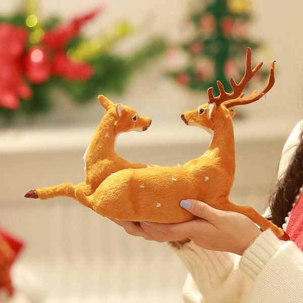 Goodsright Decor 1 Pair Table Top Decor Christmas Couple Reindeer Figurine Animal Figurine Nativity Ornaments for Kids Christmas Table Figurine Small Deer Ornament Statue Car Child Crafts
