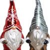 Goodsright Decor Set of 2 Hand Blown Glass Halloween Gnomes Ornaments for Christmas Tree Decorations, Hanging Glass Halloween Gnome Christmas Ornaments