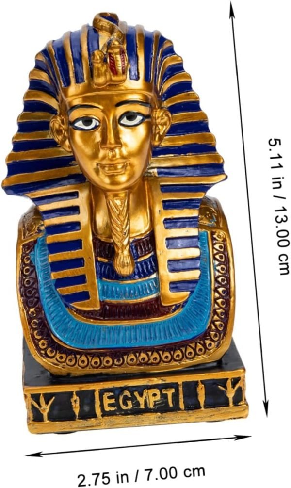 Goodsright Decor 4pcs Pharaoh Decorative Ornaments Tutankhamun Figures King Figurine Statue of Khafre Egyptian Pharaoh King Khafre Statue Ornament Crafts 80s Party Decorations Bust Resin Avatar