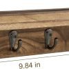 Goodsright Decor Rustic Key Holder for Wall, Farmhouse Wall Shelf with 4 Hooks, Wall Mounted Key Racks, Wooden Mail Organizer with Hooks for Entryway (Brown)