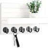 Goodsright Decor Key Holder for Wall, Decorative Key and Mail Holder with Shelf Has Large Hooks for Bags, Coats, Umbrella ?C Paulownia Wood Key Hanger with Mounting Hardware (9.8??W x 6.7??H x 4.2??D)