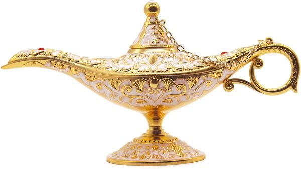 Goodsright Decor Classic Vintage Aladdin Magic Genie Costume Lamp Home Table Decoration & Gift, Golden Blue