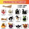 Goodsright Decor Halloween Ornaments for Tree Decorations - Scary Pumpkin Skull Ghost Halloween Hanging Ornaments Paper Card, Halloween Tree Ornaments with Ropes for Trick or Treat Party Decor - Pack of 12