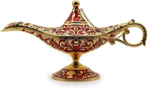 Goodsright Decor Classic Vintage Aladdin Magic Genie Costume Lamp Home Table Decoration & Gift, Golden Blue